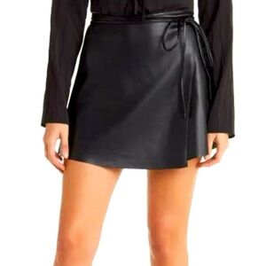 Vegan Leather Elodie Wrap Skirt